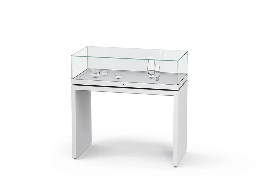 Tischvitrine Ganzglas mit Wangen 1000